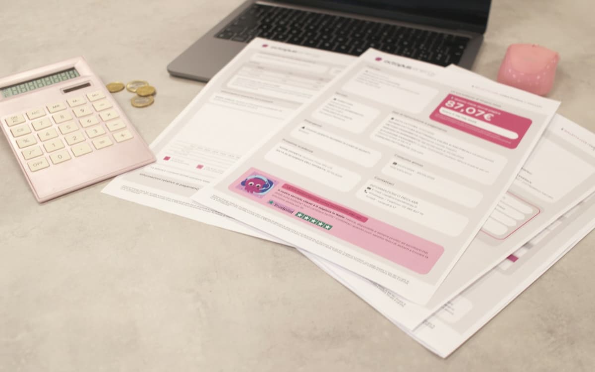 Financial forms and a calculator on a desk