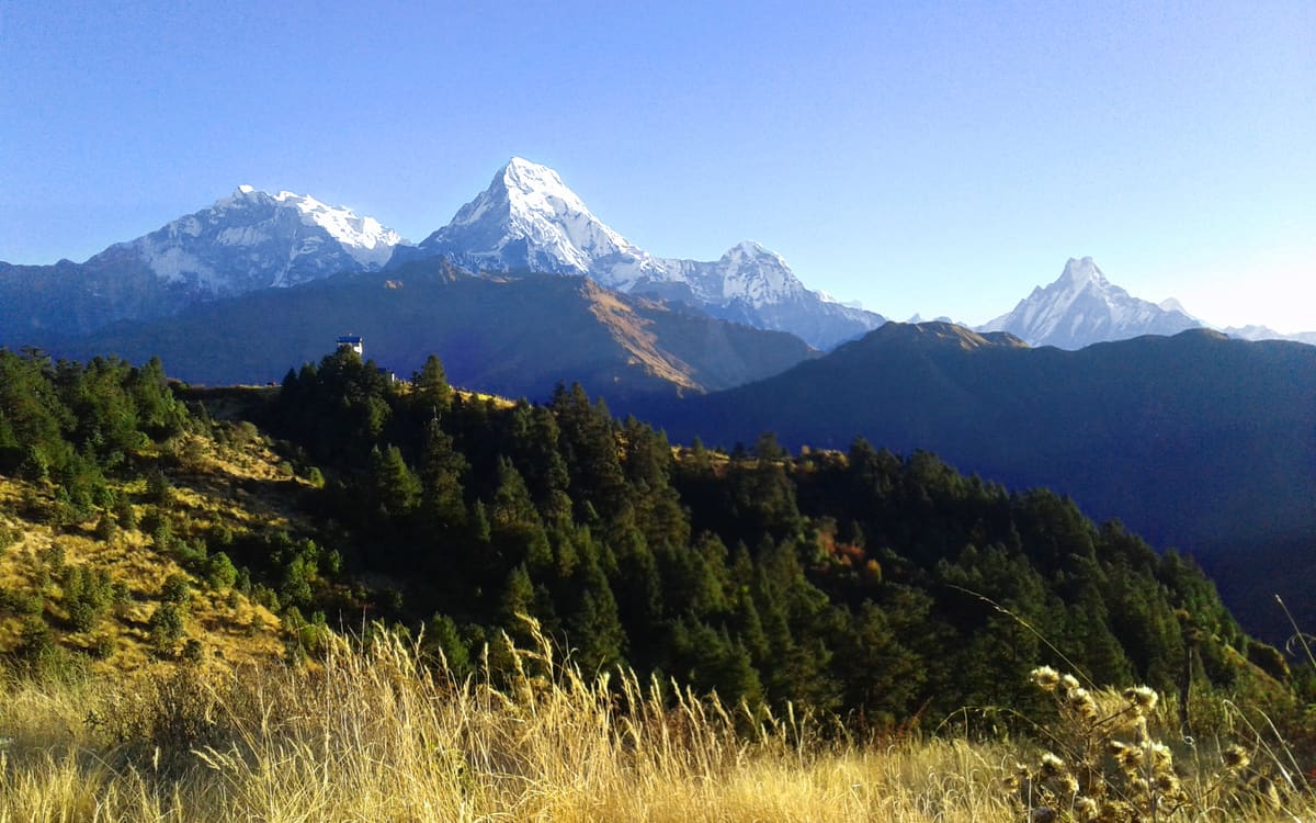 The Annapurna and Dhaulagiri ranges from Poon Hill